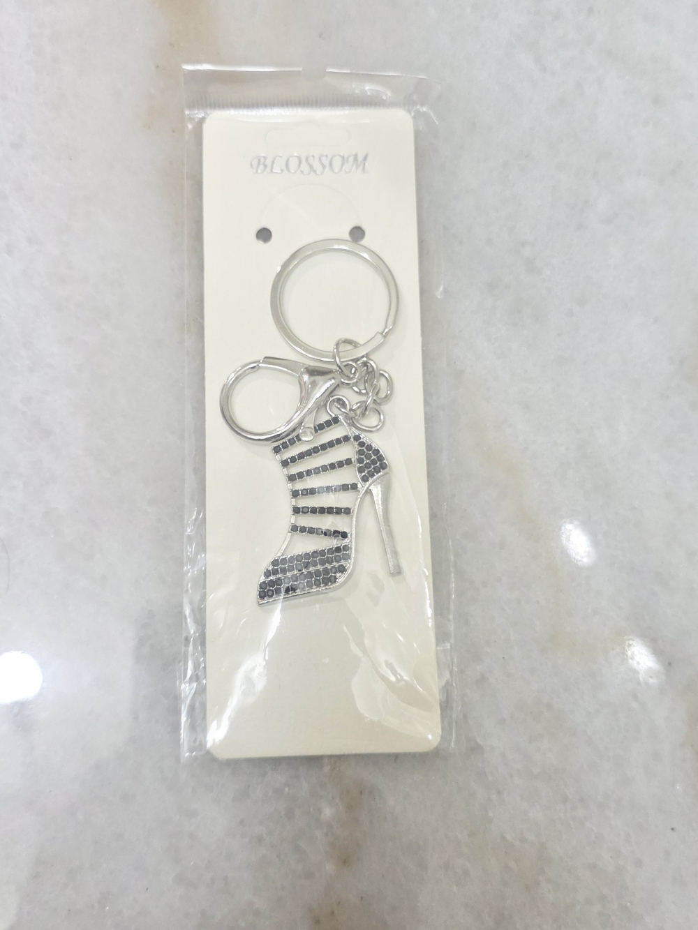 Silver High Heel Charm Keychain - Silver
